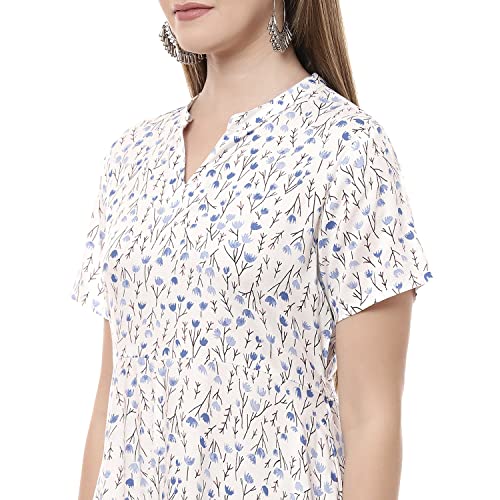 Image of Rangriti White Liva Flared Dress for Women