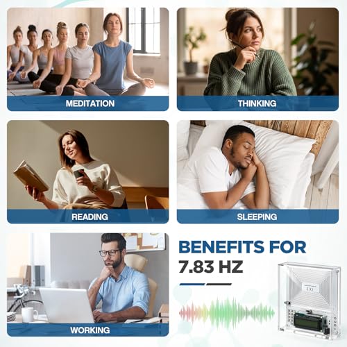 Image of Relaxweex Adjustable Frequency Generator 0.1hz-200khz, Schumann Resonance Generator, Ultra Low Sound Frequency Machine with USB and Acrylic Case for Sleep, Yoga, Meditation, Stress Relief (White)