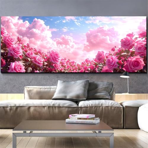Diamond Painting Adulte Rose 40x120cm pour Créer une Décoration Murale de Salon