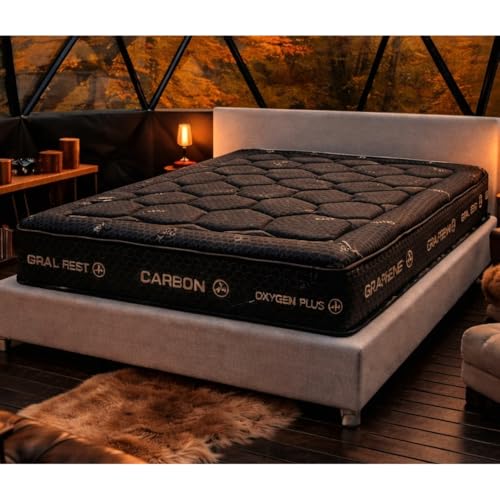 DAGOSTINO Home OBSYDION Black Label - Colchón Premium 30 cm - 90x190 cm - Jacquard Graphene y Oxygen Activa - Firmeza Media-Alta H3