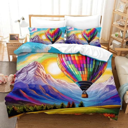 Housse de couette 260x220 microfibre infroissable motif ballon