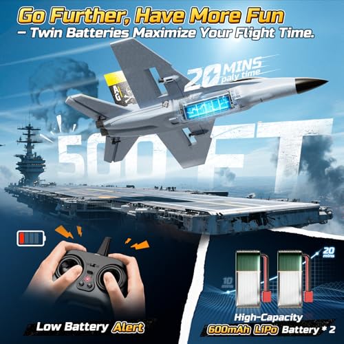 Image of DEERC F18 4CH RC Plane for Adults Remote Control Airplane RTF Fighter Jet