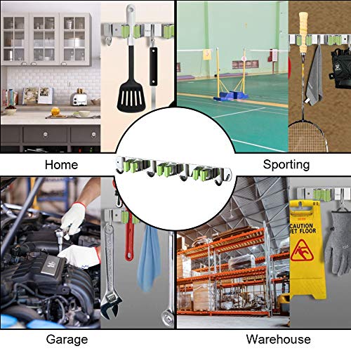 image for Pasking Broom Mop Holder Wall Mounted Screw or Self Adhensive Stick-on