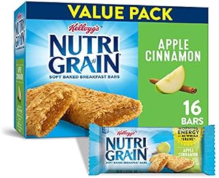 Kellogg's Nutri-Grain Soft Baked Apple Cinnamon Breakfast Bars - School Lunchbox Snacks, Individual