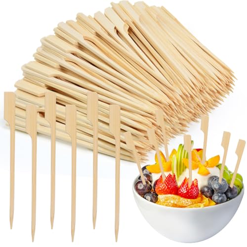 UHETLET 400 PCS Tenedores de Madera Pequeños, Tenedor Bambu 12cm, TenedorMadera Pequeño para Frutas Patatas, Tenedores deMadera para Cócteles Aperitivos Shish Kebab Barbacoa hamburguesas