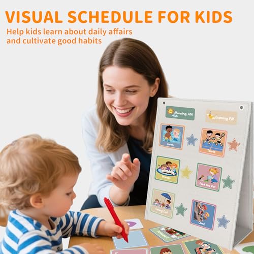 Yoink Visual Schedule for Kids with Autism - 174 Picture Cards Include Chore and Routine Chart Daily, Visual Schedule boards First and Then for home, Visual Daily Planner for Toddlers at Preschool ,White - Image 7