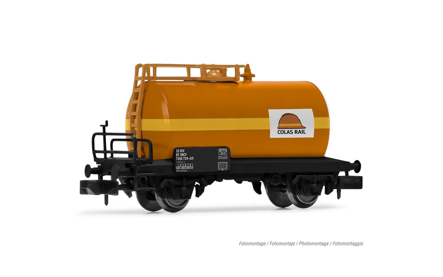 Arnold HN6679 Colas Rail Lot de 2 Wagons citernes à 2 essieux et Chariot G4 à 2 essieux, EP. V, pour Adultes et collectionneurs, Orange