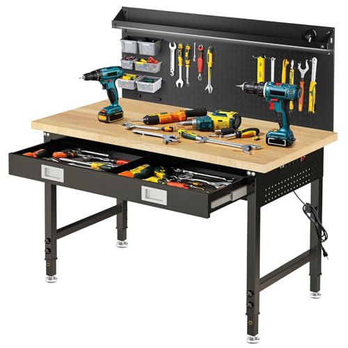 48-Inch Adjustable Work Bench with Drawers