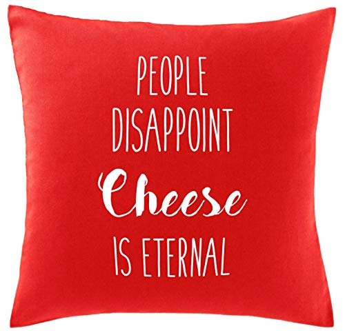 Hippowarehouse People Disappoint, Cheese is Eternal Printed bedroom accessory cushion cover case 41x41cm