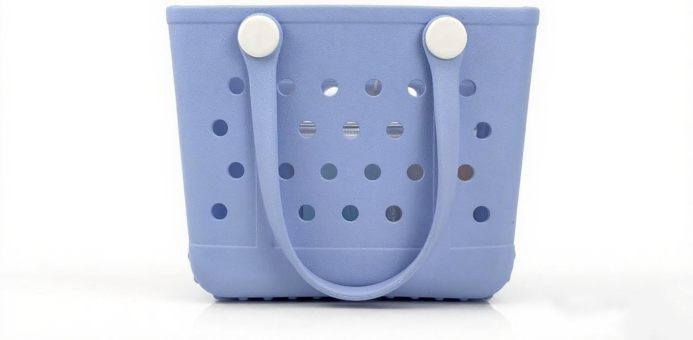 Dvopfa Rubber Tote Bag Medium Waterproof Beach Bag for Women - Lightweight Portable Travel Outdoor Tote with Handles