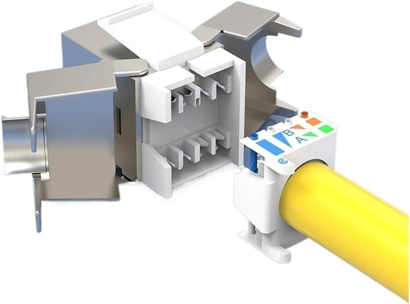 RJ45 Cat8 Cat7 40G 2GHz 2000MHz fully shielded termination supports PoE+ 100W(Cat.8)