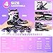 2PM SPORTS Vinal Inline Skates for Girls Boys Kids Ages 5-8 8-12 with Adjustable Illuminating Wheels, Inline Roller Skates for Youth Women Men - Purple Pink Large