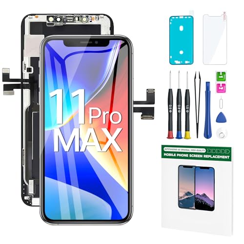 FFtopu iPhone 11 Pro Max Screen Replacement Kit 6.5 LCD Display 3D Touch Full HD Digitizer Full Assembly Repair Kits Waterproof Frame Sticker+Screen Protector not for Model 11 and 11 Pro