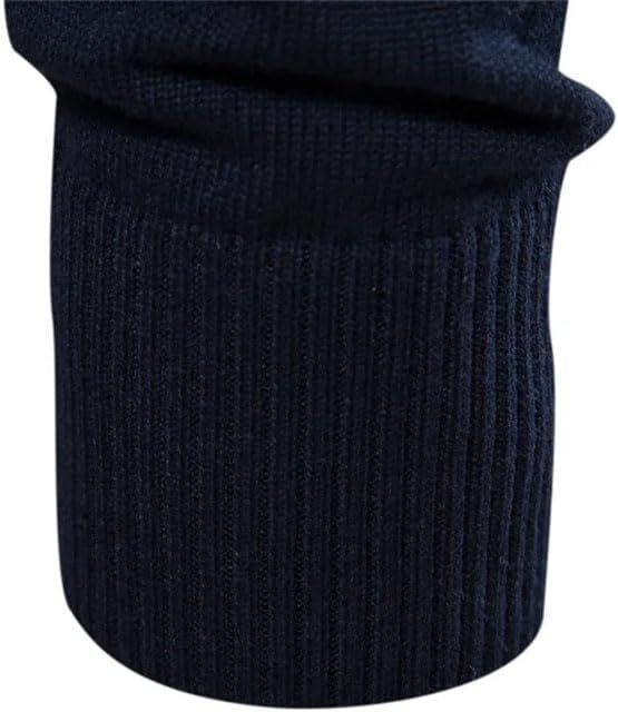 Men's Autumn Winter Sweater Half High Collar Color Matching Stripe Pullover Business Casual Knitwear Sweaters