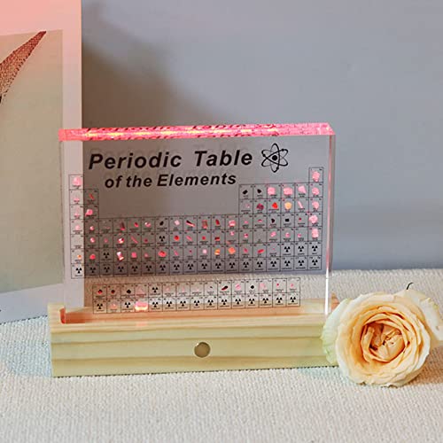 Led Lights Elements Inside Periodic Table with 83 Real Samples Students to Learn Chemistry Chart Tools, Gifts and Crafts Decoration