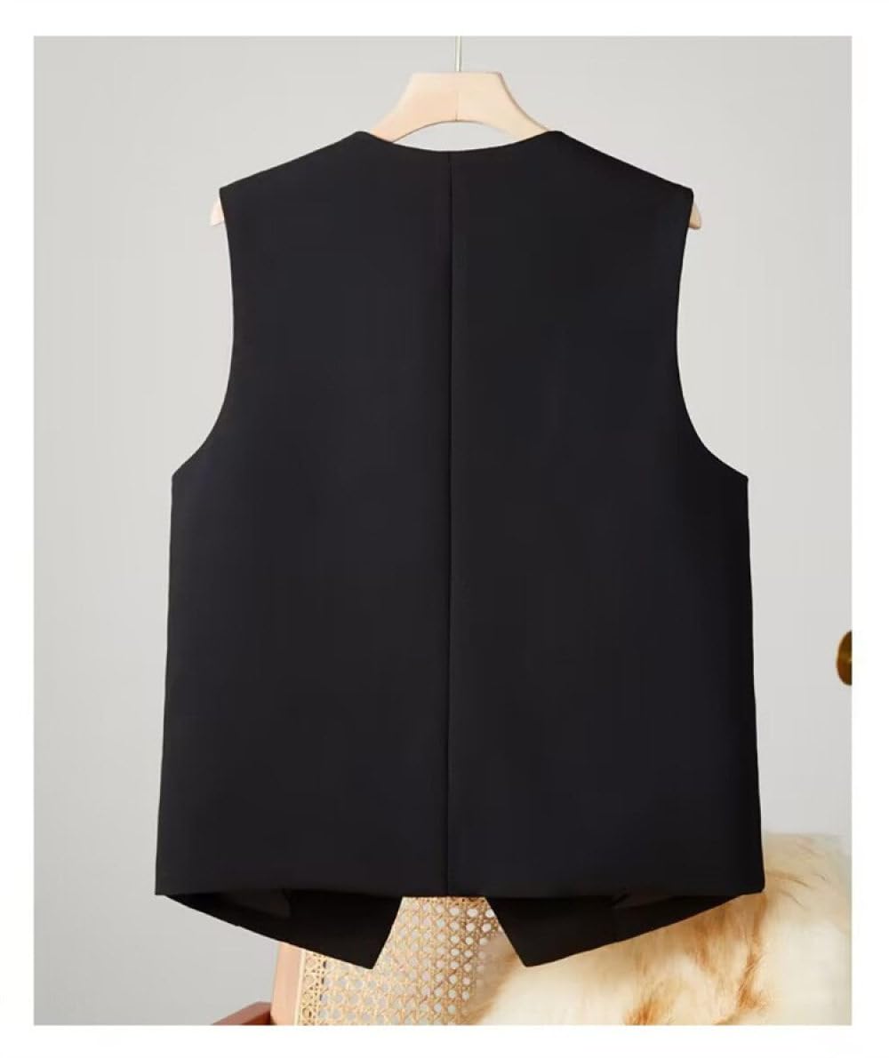 Gilet sans Manches pour Femme, Élégant, Slim, Boutonné, pour Le Travail, Le Bureau, Le Gilet De Fête, Le Col en V, Le Costume