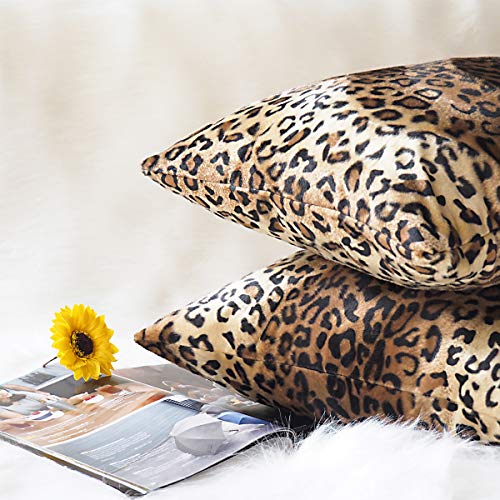 Carrie Home XLEOPARD1818-2A Soft Plush Leopard Print Faux Fur Decorative Throw Pillow Covers thumb #5