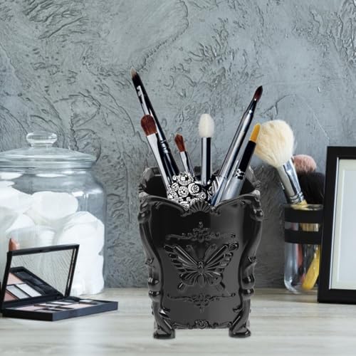 Porte-pinceaux de maquillage en acrylique transparent avec compartiments de rangement - 8
