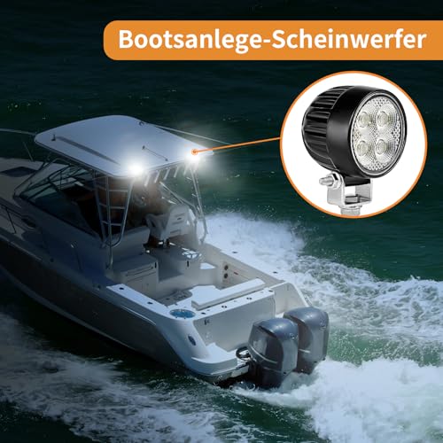 LED Arbeitsscheinwerfer 12v 24v,1600 Lumen Nahfeldausleuchtung, LED Scheinwerfer 12 volt Traktor ATV LKW, Zusatzscheinwerfer Auto,15W 2er Packung