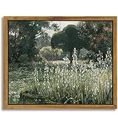 InSimSea Framed Canvas Wall Art Room Eclectic Decor, Meadow with Flowers Painting Wall Art Prints...