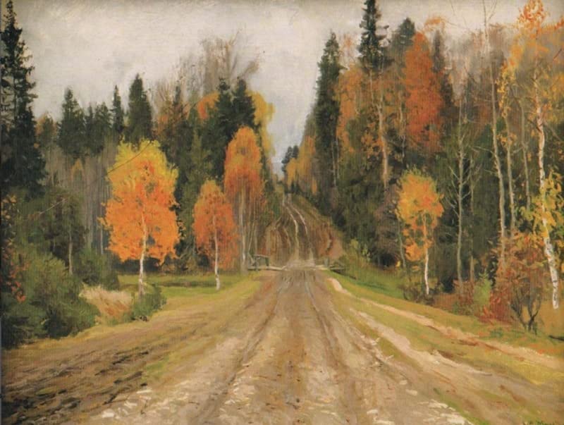 Impression d'art route forestière Stanislav Joukovski tableau toile haut de gamme