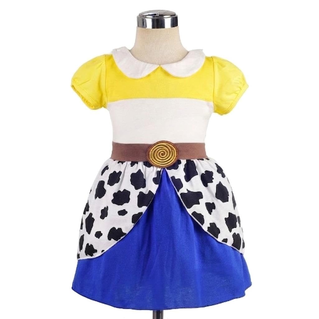 Lito Angels Vestido de Vaquera para Niñas | Manga abullonada, Falda de 2 capas, Estampado vaquero, Disfraz de Halloween, Carnaval, Fiesta de cumpleaños