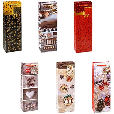 TSI 83289 gift bags Christmas No 9, Pack of 12, size: bottle large (14 x 4,5 x 3 inch) Cover