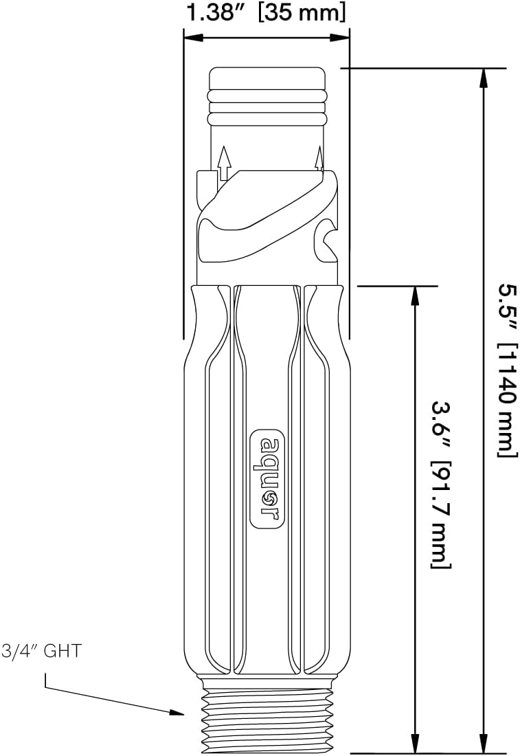 Aquor Straight Hose Connector, Attachable Garden Hose Connector with Check Valve, Quick Connect Fitting for Water Hoses, Attachment for Aquor Hydrants, Outlets, and Adapters
