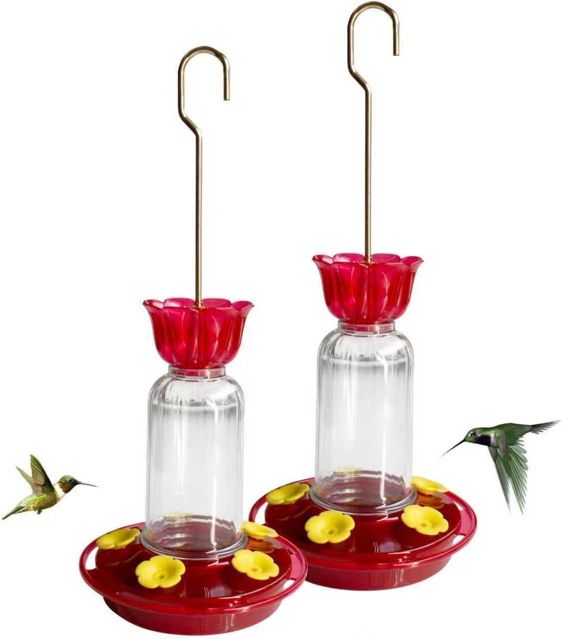 Hummingbird Feeder for Outdoors Hanging, 8.3OZ Plastic Humming Bird Feeders with 5 Bee Guard Feeding Ports & Built-in Ant Moat,Hummingbird Gifts for Mom Bird Feeder for Outside,Garden Dรฉcor,1 Pack