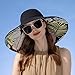 Women's Double-Sided Bucket Hat Summer Plus Brim Sun Fashion Hat (Double Sided - Black)