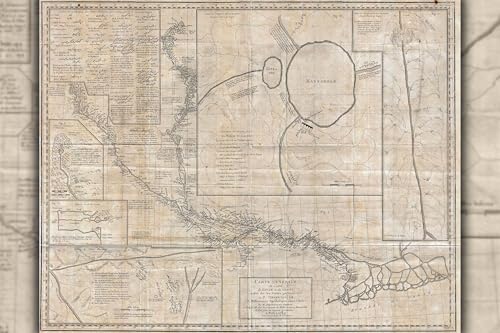 8"x12" Poster, 1784 Tiefenthaler Map of the Ganges and Ghaghara Rivers, India - Gallery Print