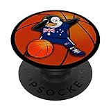 Dabbing Pinguin Australien Basketball-Fans Mannschaft Sport PopSockets mit austauschbarem PopGrip