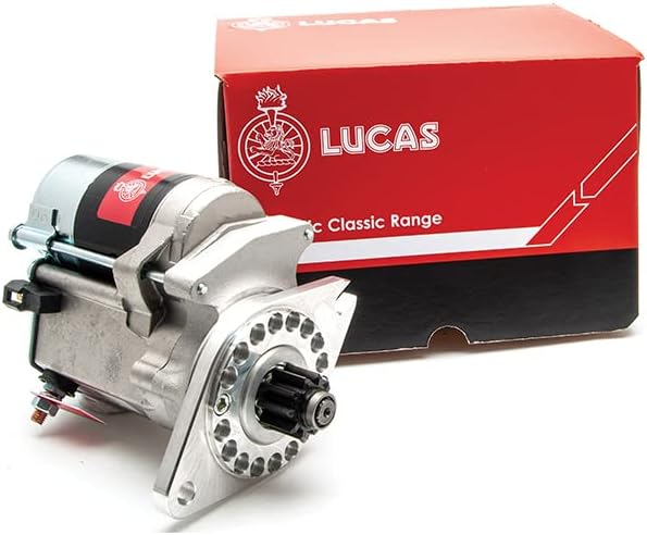 Lucas Starter Motor with Multi drilled Plate, MGB and MGC. 10 Tooth Gear. Replaces pre Engaged Type LUS017
