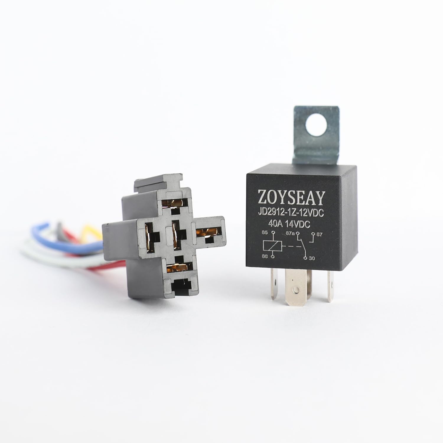 12V 40A Relay Switch with Reinforced Iron Back, 5-Pin SPDT Automotive Relay, Heavy Duty Power Relay for Horn, Marine, Off-Road Lighting & Starter Circuits, 1 Pack