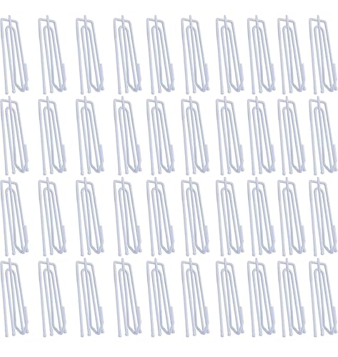 40 Ganchos para Cortinas de Acero Inoxidable, Color Blanco