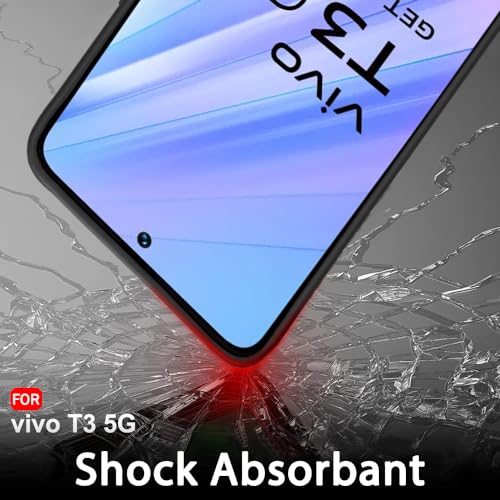 Image of TheGiftKart Sleek Back Cover Case for Vivo T3|Y200e | Slim Fit Protective Design | Ultra Matte Finish | Camera Protection Bump | Soft Silicon Case (Black)