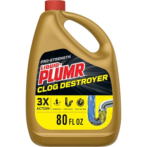 Comparison: Best Drain Cleaner For Kitchen Sink Standing Water 2 Liquid-Plumr Pro-Strength Clog Destroyer, Liquid Drain Cleaner, 80 Fluid Ounces (Package May Vary)