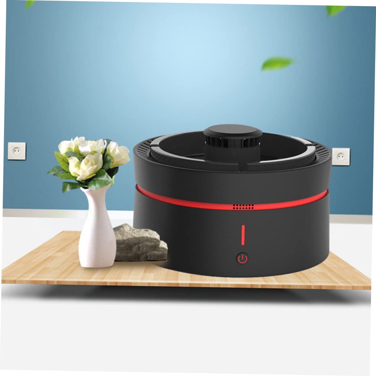 1kawałek Ceramiczny Oczyszczacz Powietrza z Funkcją Popielniczki Idealny Do Biura i Samochodu z Akumulatorem Skutecznie Eliminuje Dym Tytoniowy i Szkodliwe Gazy