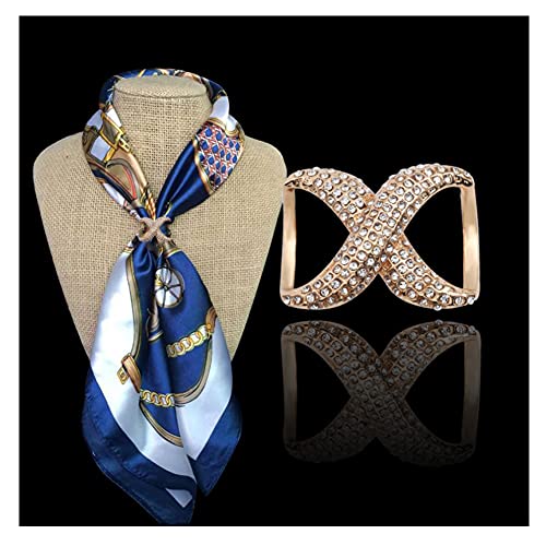 VASANA 2 PCS Scarf Buckle Fashion Rhinestone Inlayed Scarf Ring Buckle Silk Scarf Clasp Clips Clothing Wrap Holder for Neckerchief Shawl3