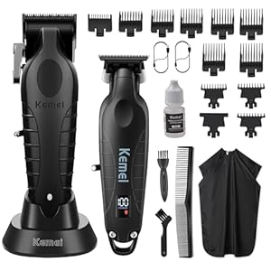 KEMEI Hair Clippers for Men, Professional Clippers and Trimmers Set, Cordless Zero Gap Trimmer for Men with LED Display, 11 Guide Combs, Mens Gifts…