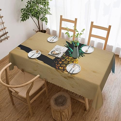 Nappe de table ananas résistante aux taches lavable 137x183 cm intérieur extérieur - 2