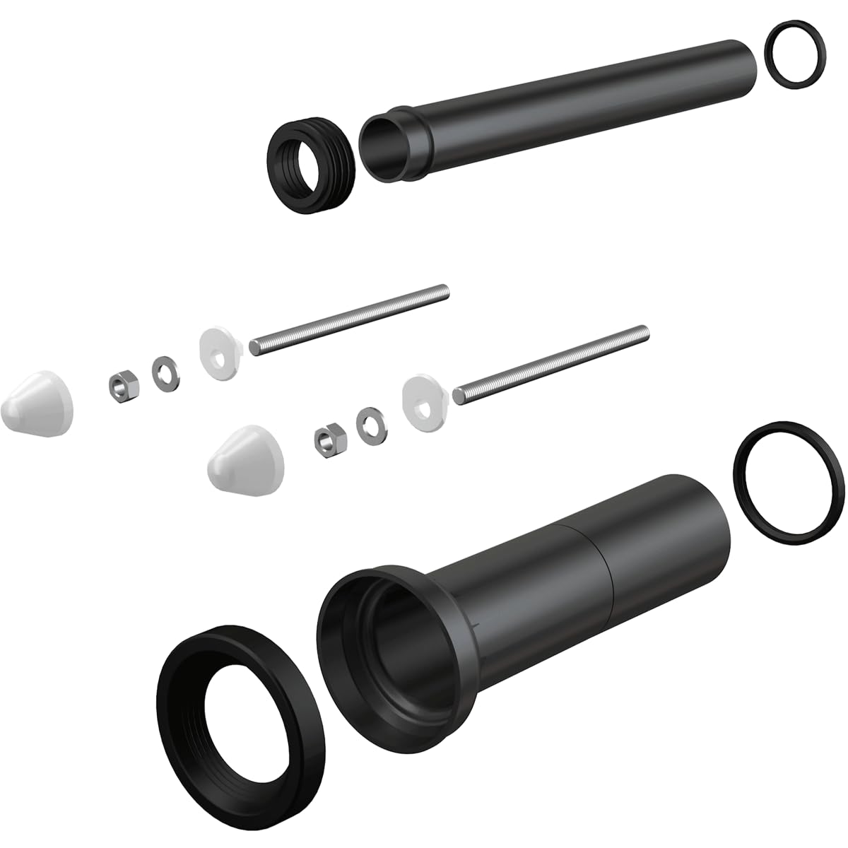 Juego de accesorios para desagüe y desagüe para inodoro de pared con acabado extendido