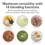 Hamilton Beach Wave Crusher Blender For Smoothies With 40 Oz Glass Jar and 14 Functions, Ice Sabre Blades & 700 Watts for Consistently Smooth Results, Black + Stainless Steel (54221) - Image 2