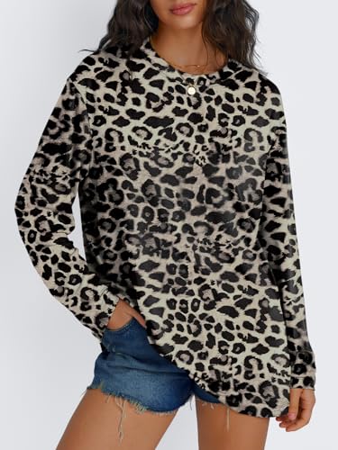 Image of Trendy Queen Womens Oversized Long Sleeve Shirts Fall Tops 2026 Basic Tees