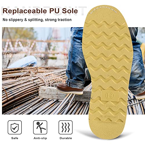 HANDPOINT Men’s Steel Toe Classic 6“ SureTrack Oil Resistant Waterproof Non-Slip Leather Durable Work Boots 849923