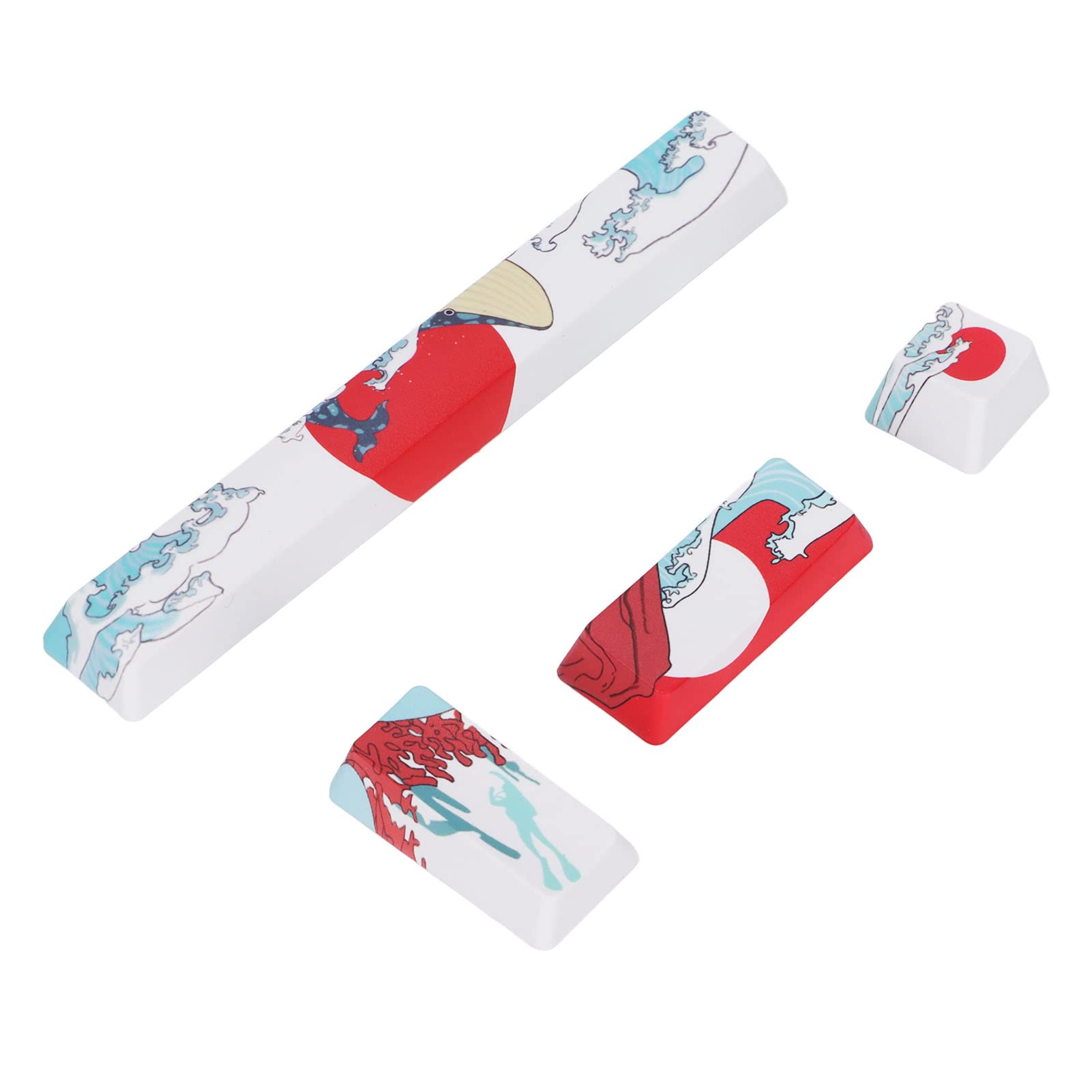 Zestaw DIY Keycaps Kit, 4-częściowe Niestandardowe Klawisze Komputerowe, Klawisze PTB, Klawisze do Gier, Spacja, ESC, Enter i Klawisze Enter dla Uniwersalnej Klawiatury Mechanicznej