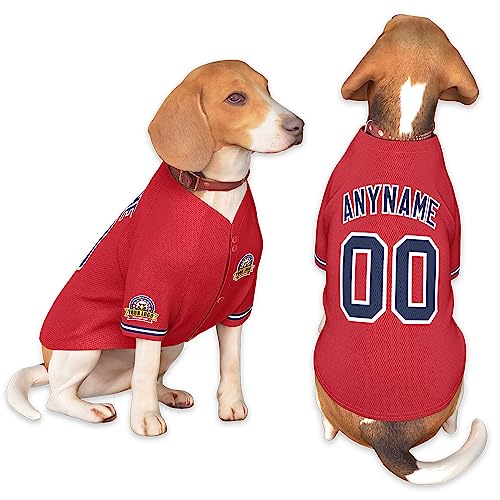 Custom Dog Baseball Jersey with Name & Logo for Small Pets