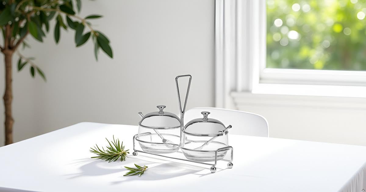 Edles Marmeladen-Set 7-teilig Versilbert – Premium Silber-Plated Tisch-Accessoire