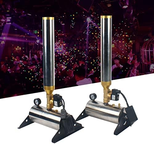 2 PCS Confetti Machine Professional Confetti Launcher Cannon Machine w/Remote 110V 150W Confetti Salute Machine for Concerts Stage Weddings Parties and Special Events