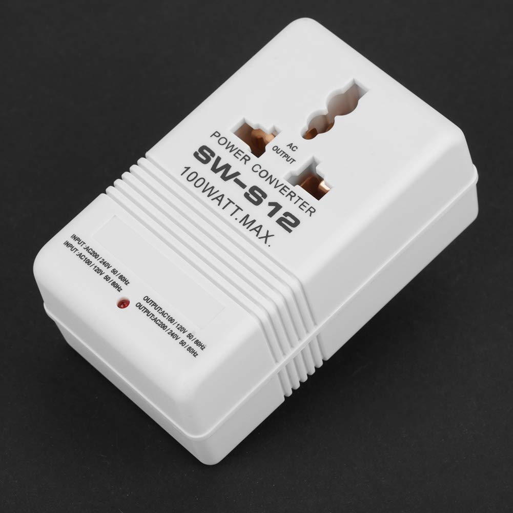 Akozon Transformador Convertidor De Voltaje 100W, Convertidor De Voltaje Doble, Transformador De Potencia, Ideal para Viajes, Conectores Estándar CN, Soporta Dispositivos Pequeños